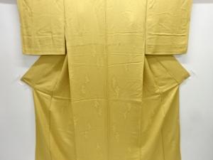 樹木に疋田模様織り出し色無地着物